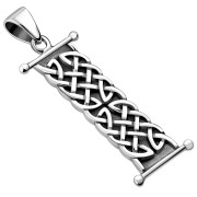 Long Celtic Knot Silver Pendant, pn455