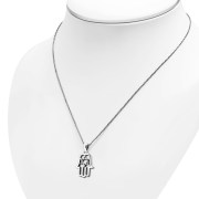 Hamsa Star of David Silver Pendant, pn481