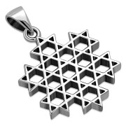 Multi Plain Silver Star of David Pendant, pn484