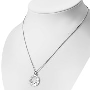 Round Celtic Pixie Sterling Silver Pendant - pn493