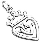 Luckenbooth Celtic Crown Sterling Silver Pendant - pn506