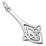 Long Solid Silver Celtic Knot Pendant, pn516