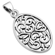 Ethnic Filigree Style Sterling Silver Pendant, pn517