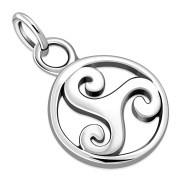 Tiny Triskele Triple Spiral Pendant, pn530