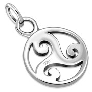 Tiny Triskele Triple Spiral Pendant, pn530