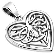 Celtic Knot Heart Silver Pendant, pn535