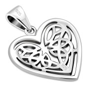 Celtic Knot Heart Silver Pendant, pn535