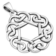 Round Celtic Knot Silver Pendant, pn536