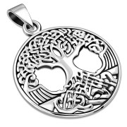 Large Celtic Tree of Life Silver Pendant, pn542