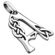 Celtic Letters, the Letter A Silver Pendant, pn544