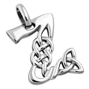 Celtic Letters, the Letter Z Silver Pendant, pn548