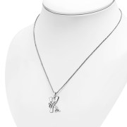 Celtic Letters, the Letter K Silver Pendant, pn552