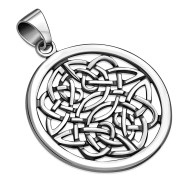 Round Silver Celtic Pendant, pn555