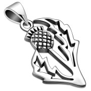 Plain Silver Thistle Pendant, pn556