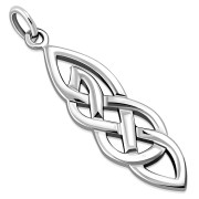 Long Sterling Silver Celtic Knot Pendant, pn570