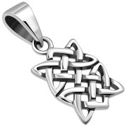 Tiny Rectangle Shape Celtic Silver Pendant, pn573