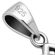 Tiny Rectangle Shape Celtic Silver Pendant, pn573