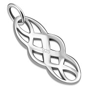 Long Solid Silver Celtic Pendant, pn579