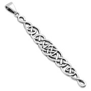 Long Light Celtic Knot Silver Pendant, pn586