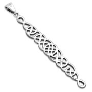 Long Light Celtic Knot Silver Pendant, pn586