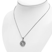 Round Celtic Knot Sterling Silver Pendant, pn587