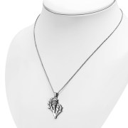 Large Thistle Silver Pendant, pn612