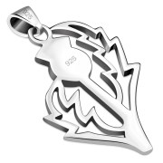 Large Thistle Silver Pendant, pn612