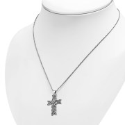 Medium Celtic Sterling Silver Cross Pendant, pn619