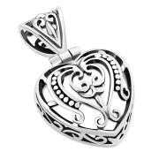 Celtic Filigree Heart Silver Pendant, pn620