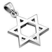 Star of David Grooved Plain Sterling Silver Pendant, pn666