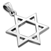 Star of David Grooved Plain Sterling Silver Pendant, pn667