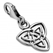 Silver Celtic Trinity Knot Charm Dangle, fit European Bracelet - PND421