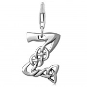 The Letter Z Celtic Pandora Silver Charm Dangle, pnd548