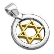 18K Gold Coating Spinning Star David Pendant, png501