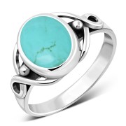 Turquoise Celtic Knot Silver Ring, r1