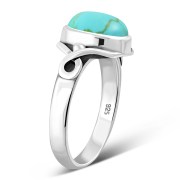 Turquoise Celtic Knot Silver Ring, r1
