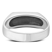 Simple Black Onyx Silver Ring, r007