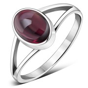 Garnet Silver Ring, r014