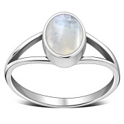 Rainbow Moonstone Silver Ring, r014