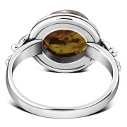 Ethnic Baltic Amber Sterling Silver Ring, r23