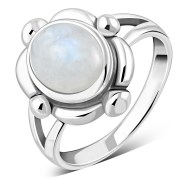 Rainbow Moonstone Sterling Silver Ring, r039