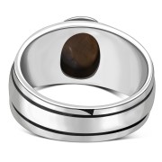 Tiger Eye Silver Men's Ring - r060