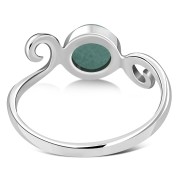 Delicate Silver Spiral Ring set w/ Turquoise, r70