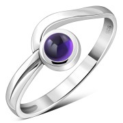 Amethyst Stone Silver Ring, r73