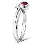 Garnet Silver Band Ring, r73