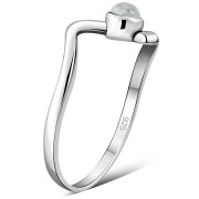 Rainbow Moonstone Twisted Silver Ring, r74