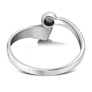 Simple Rainbow Moonstone Silver Ring, r75