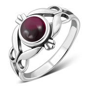 Garnet Stone Sterling Silver Ring, r079