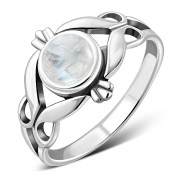 Rainbow Moonstone Sterling Silver Ring, r079