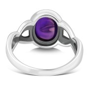 Amethyst Stone Celtic Knot Silver Ring, r103